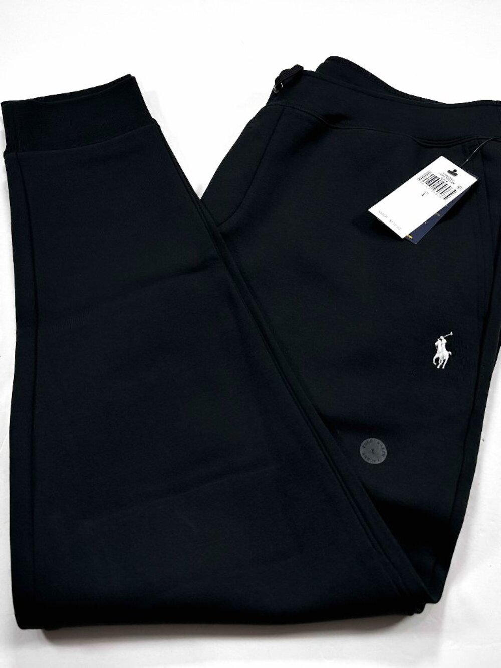 Polo Ralph Lauren Double Knit Jogger Sweatpants Mens Large Black NEW